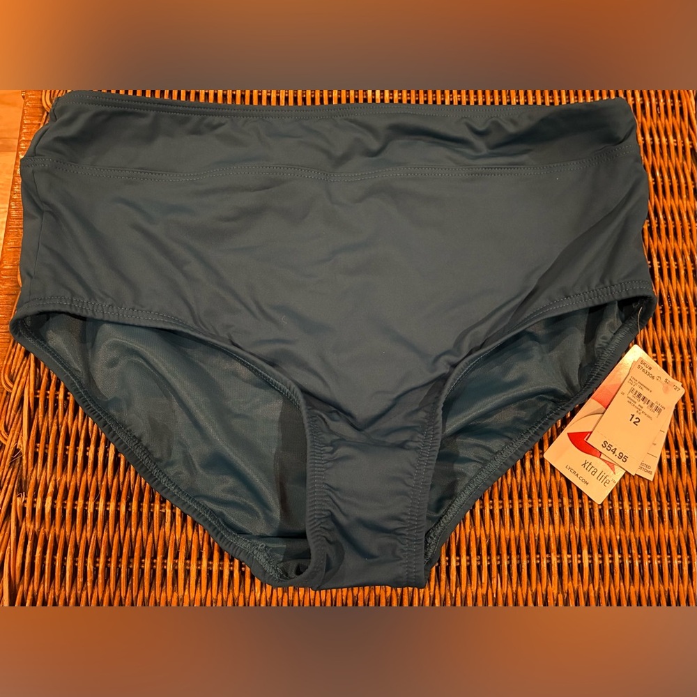Lands' End Women's high waisted Swim Bikini Bottom, tummy control